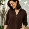 Afbeelding van &Co Women blouse Marijke - Chocolate