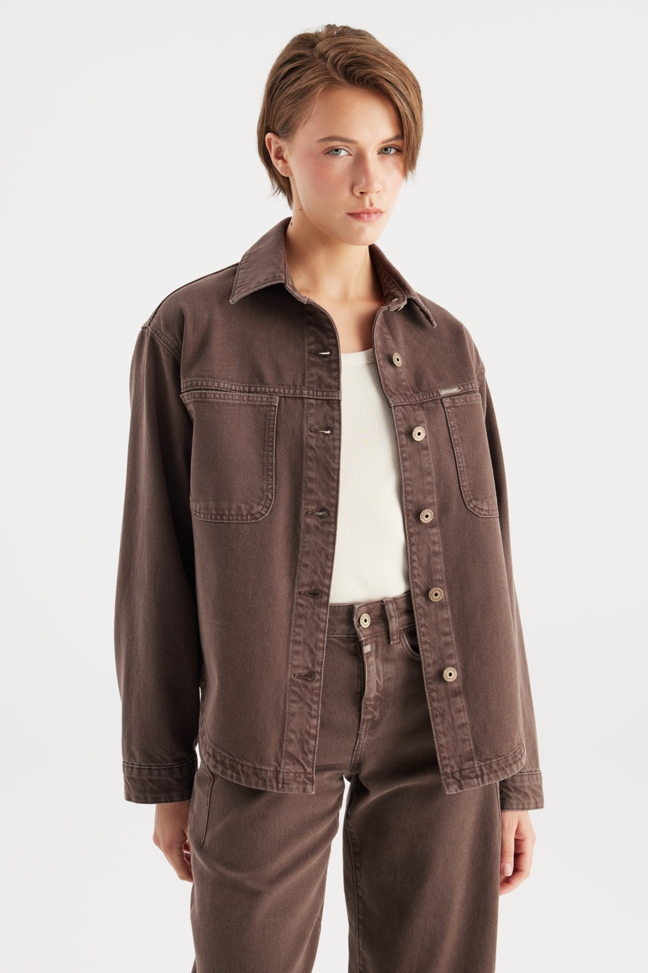 COJ Denim spijkerjasje Tamara - Mocha
