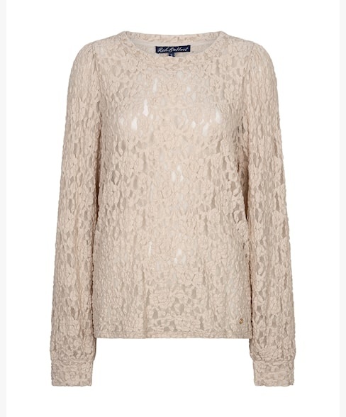 Red Button top SRB5068 - Lace Stone
