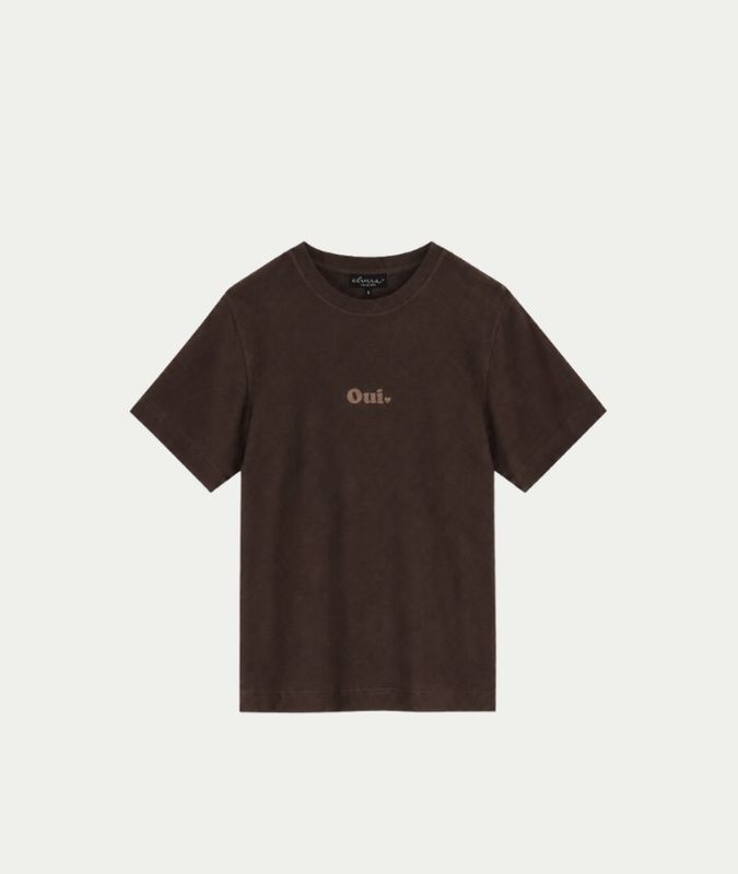 Elvira t-shirt Oui - Dark Coffee