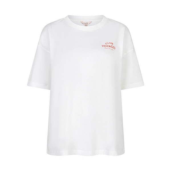 Esqualo t-shirt SP26-05015 - Offwhite/Red