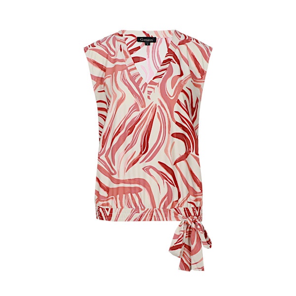 G-Maxx top Karla - Sand/Cranberry
