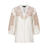 G-Maxx blouse Hester-Offwhite kint camel