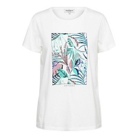 &Co Women t-shirt Sira - White/Aqua Green
