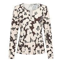 &Co Women top Vigo Big Flower - Chocolate multi