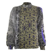 Poools blouse 333229 - Olive/Black