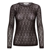 &Co Women top Tris Lace - Dark chocolate
