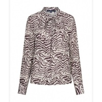 Red Button blouse SRB5061 Zebra - Burgundy