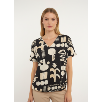 Batida top 2390-Black luxe print