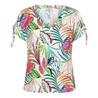 &Co Women top Viana multi leaf - Ecru