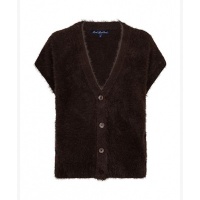 Red Button vest SRB5116 Sleeveless Fuzzy - Espresso