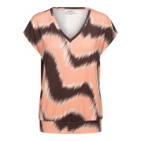 &Co Women top Lucia Zigzag - Chocolate multi
