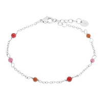 Label kiki armband Dottie ruby - silver