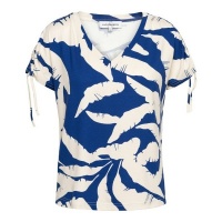 &Co Women top Viana multi leaf - Cobalt