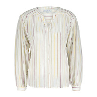 Red Button Blouse SRB4243 Lurex stripe - Ecru