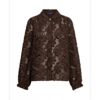 Red Button blouse SRB5010 - Brown