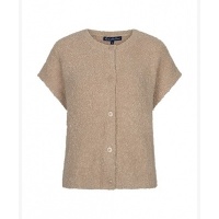 Red Button vest SRB5074 Knit boucle - Latte