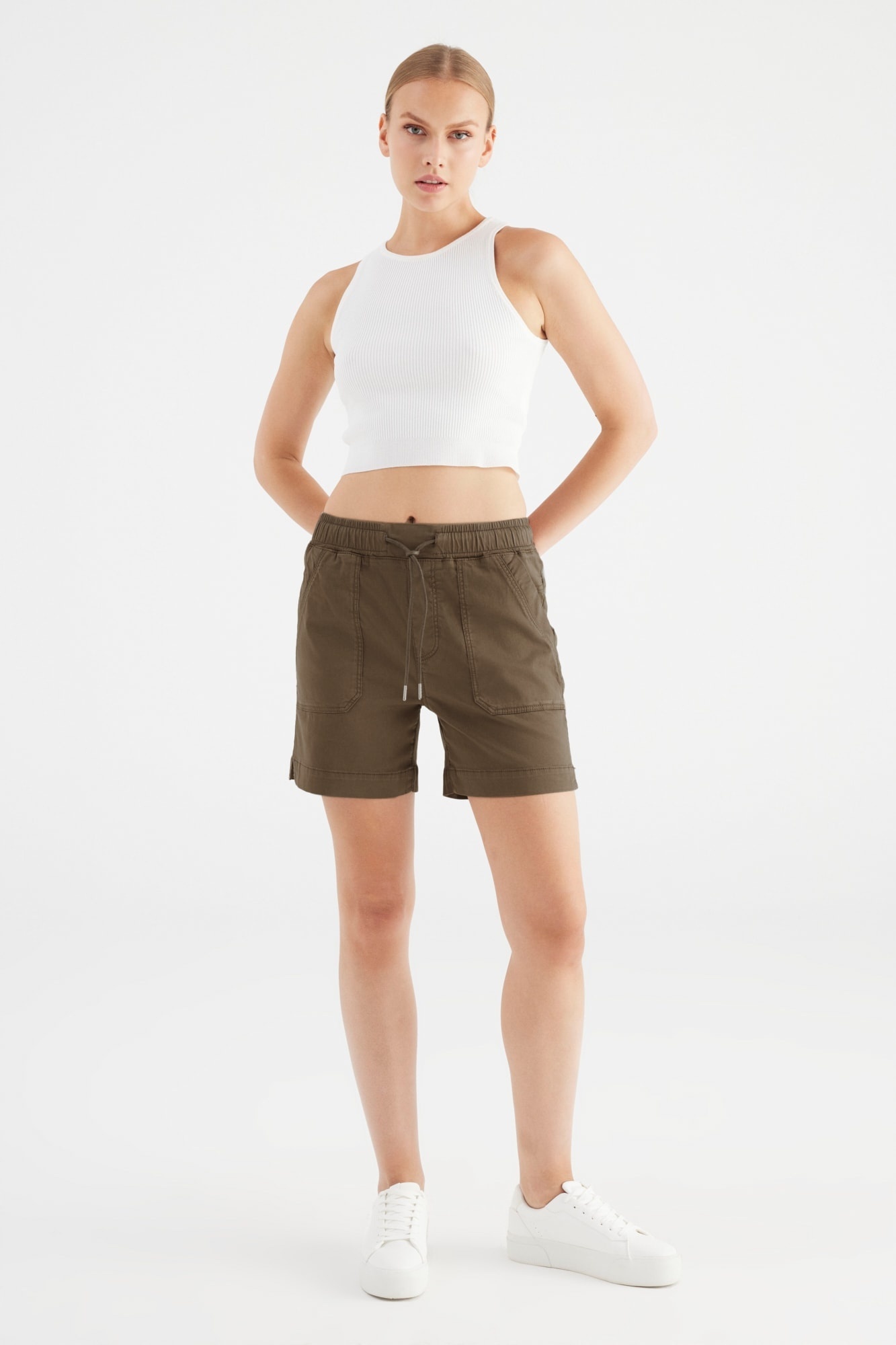 COJ Denim short Agnes - Coffee Bean
