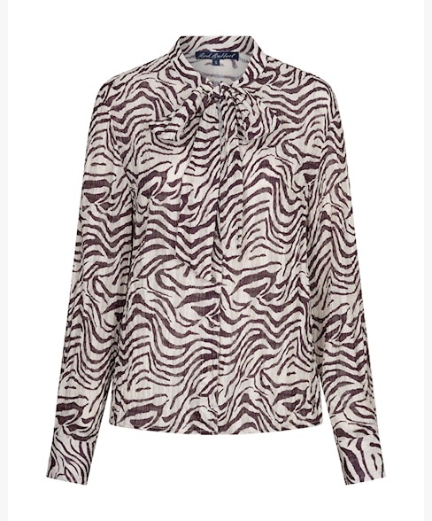 Red Button blouse SRB5061 Zebra - Burgundy