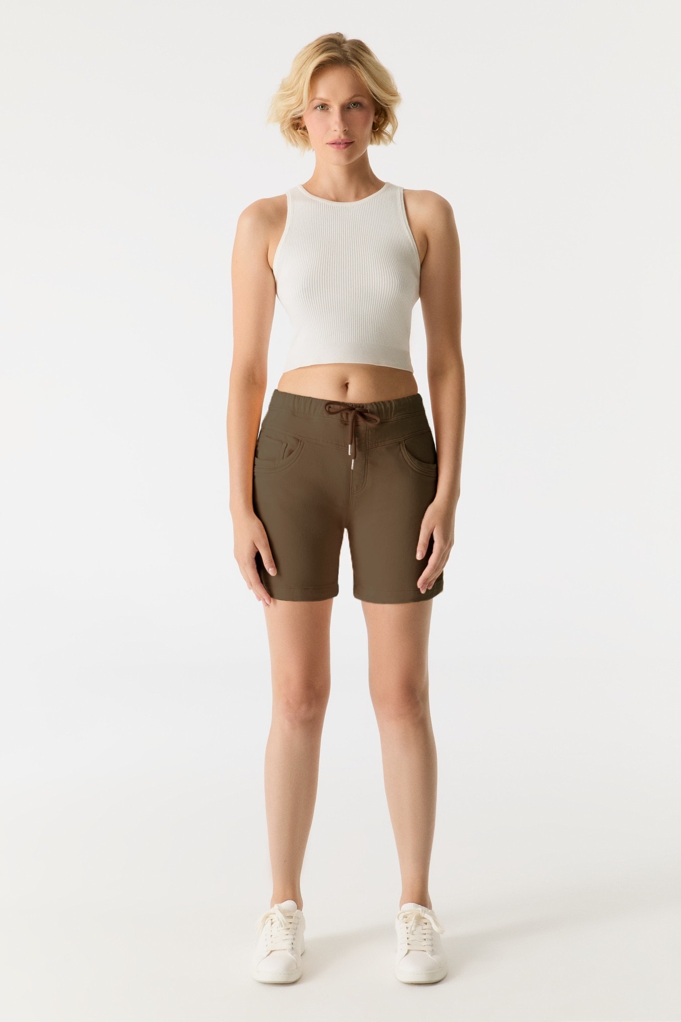 COJ Denim short Alice - Coffee Bean