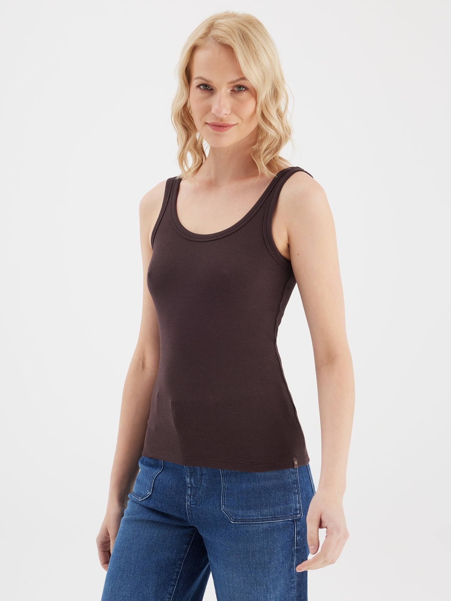 COJ Denim top Olivia - Chocolate Plum