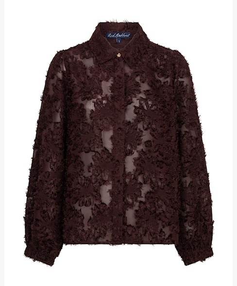 Red Button blouse SRB5010 - Burgundy