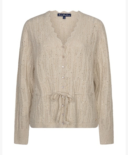 Red Button vest SRB5039 Ajour sparkle - Light Sand