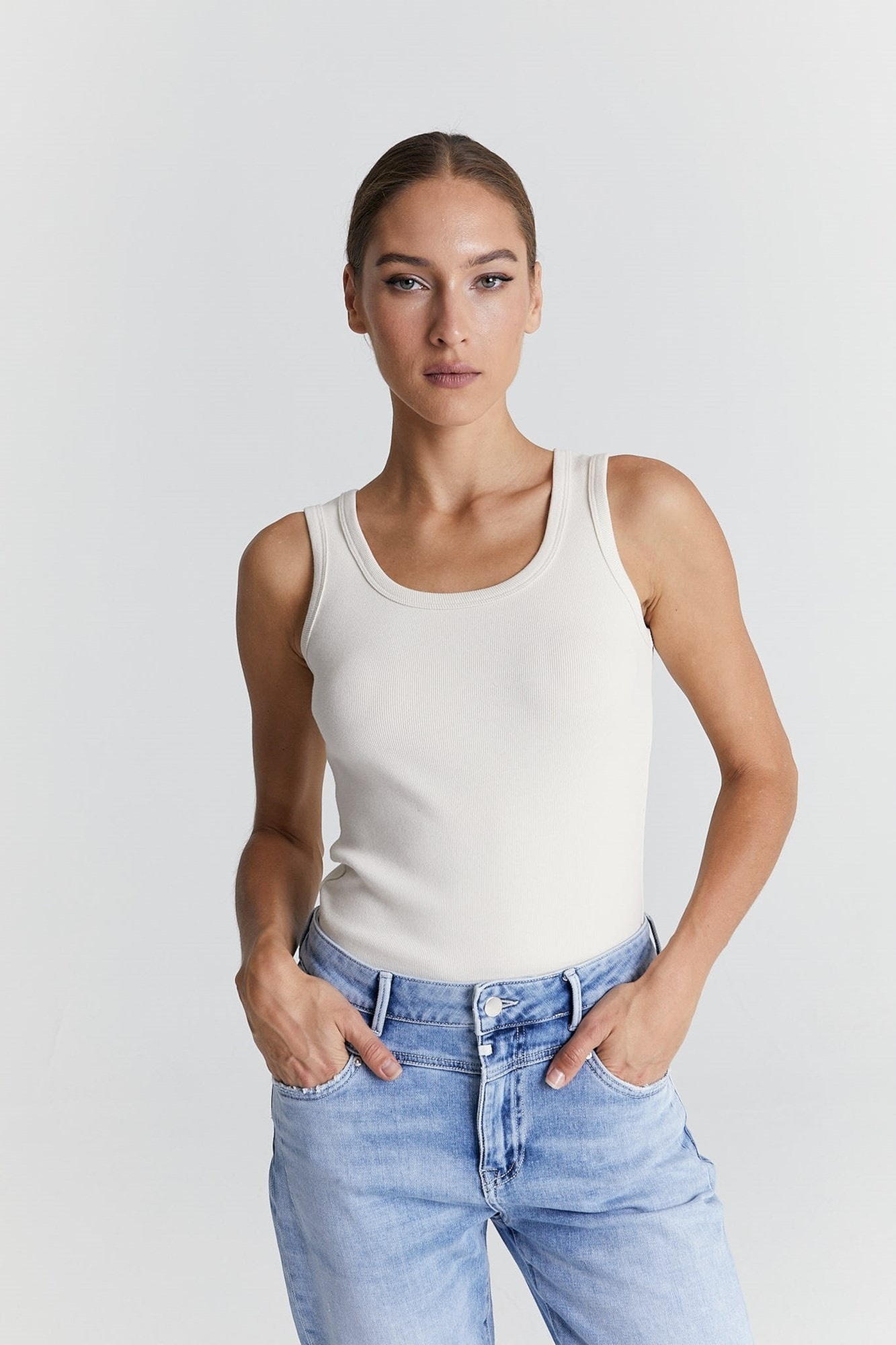 COJ Denim top Olivia - Offwhite
