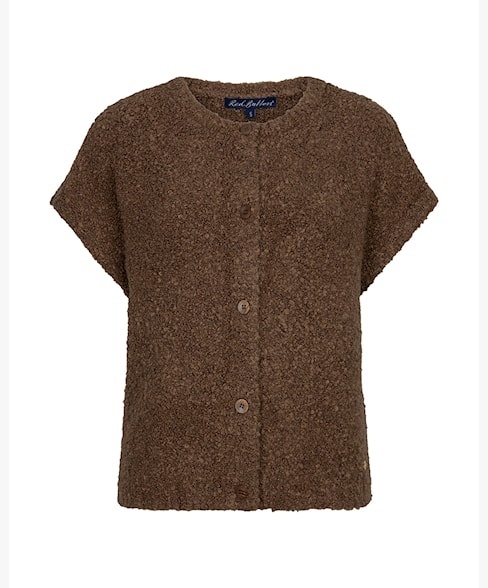 Red Button vest SRB5074 Knit boucle - Mud