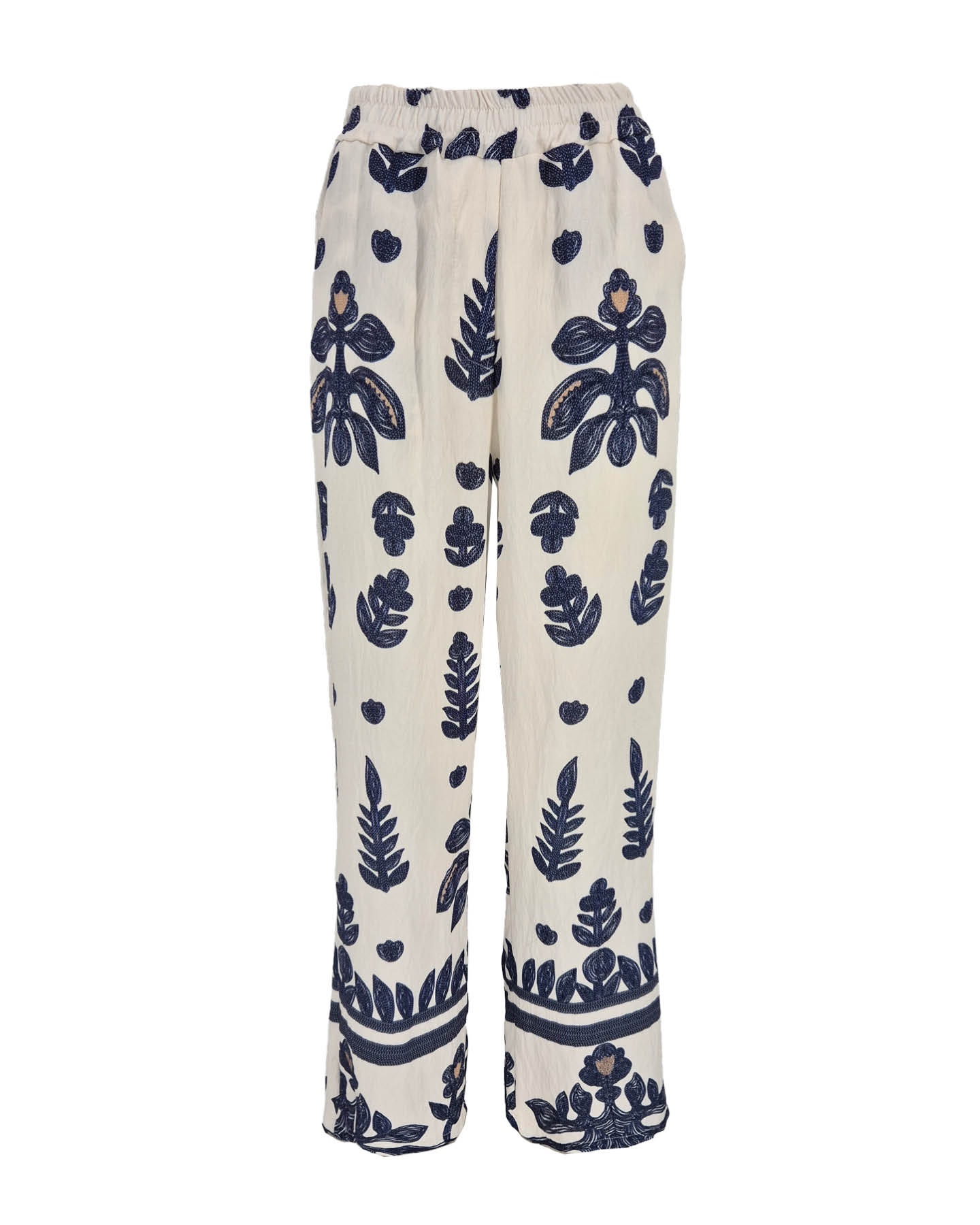 Fos broek Inge Imitatie Borduur - Navy Fos broek Inge Imitatie Borduur - Navy