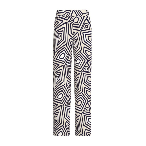 Batida broek 2405 - Cream Line Print