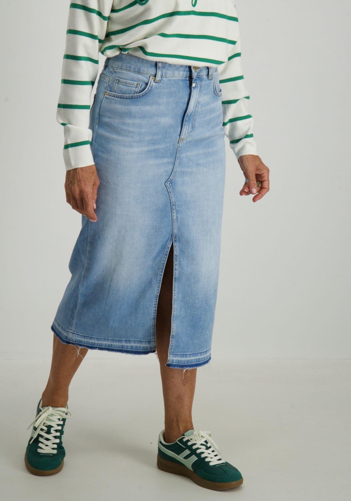COJ Denim rok Evelyn - Light Blue Fringe