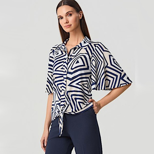 Batida blouse 2407 - Cream Line Print