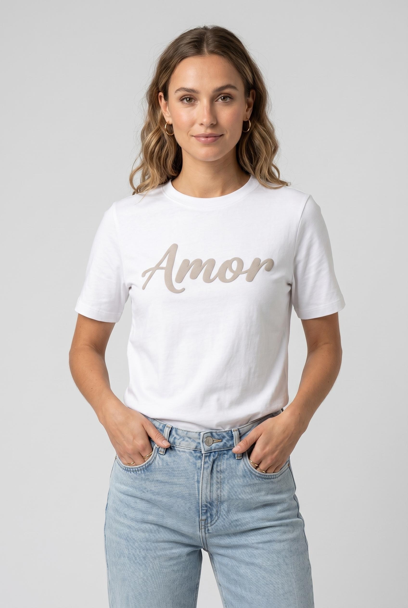 Elvira t-shirt Amor - Offwhite