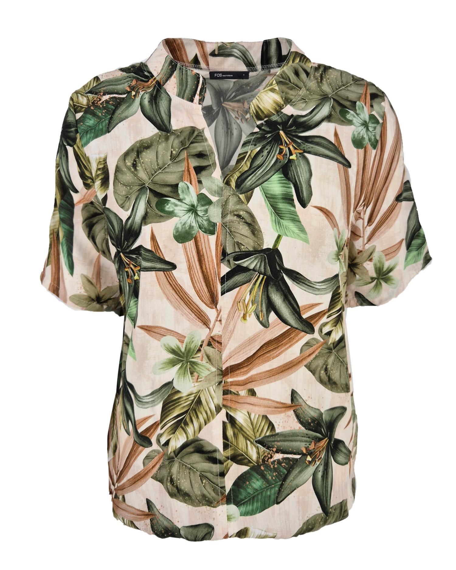 Fos top Doortje botanic blad - Army Fos top Doortje botanic blad - Army
