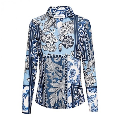 &Co Women blouse Vayen Paisley - Indigo multi Foto van &Co Women blouse Vayen Paisley - Indigo multi