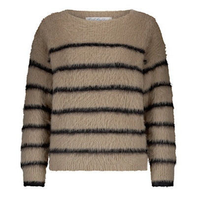 Foto van Red Button sweater SRB4616 - Fuzzy stripe - Latte/Black