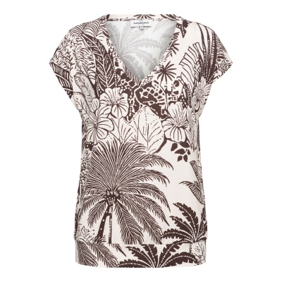 Foto van &Co Women top Lucia Choco Duo - Chocolate multi