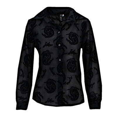 Foto van Iz Naiz Blouse 3818 Georgette - Paisley velvet black