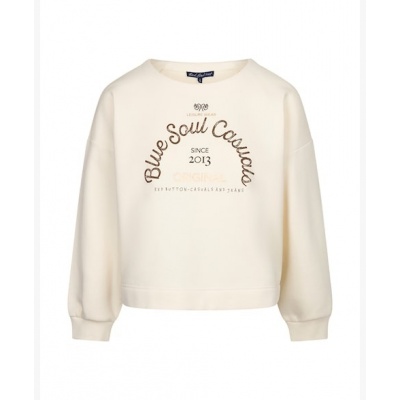 Red Button sweater SRB5129 Terry chestprint - Ecru/Brown Foto van Red Button sweater SRB5129 Terry chestprint - Ecru/Brown