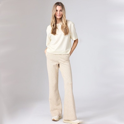 Foto van Corel broek Boa flare jacquard lurex-Camel