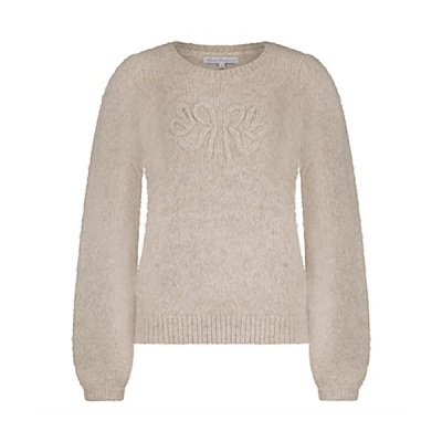 Red Button sweater SRB4615 RB logo - Stone Foto van Red Button sweater SRB4615 RB logo - Stone