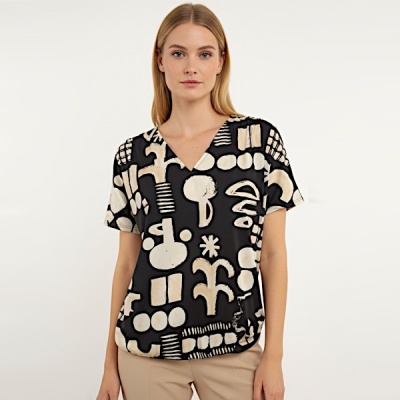 Foto van Batida top 2390-Black luxe print