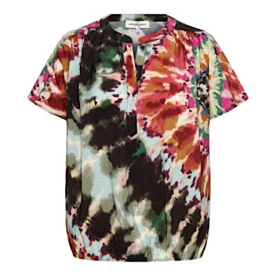 &Co Women blouse Nola tie-dye - Green multi Foto van &Co Women blouse Nola tie-dye - Green multi