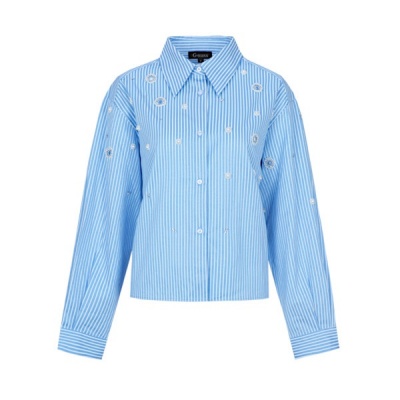 Foto van G-Maxx blouse Wenya-Celestial blue/offwhite