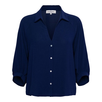 Foto van &Co Women blouse Marijke - Bl-ink Blue