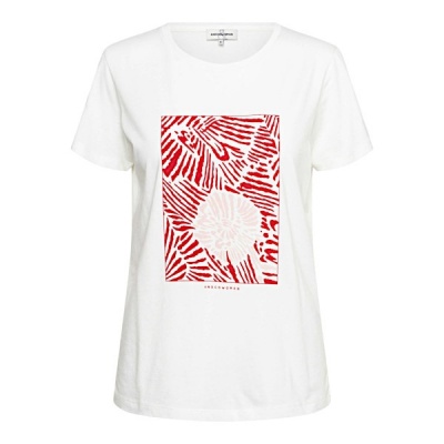 Foto van &Co Women t-shirt Soll - White soft Pin