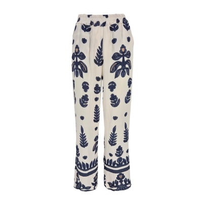 Foto van Fos broek Inge Imitatie Borduur - Navy