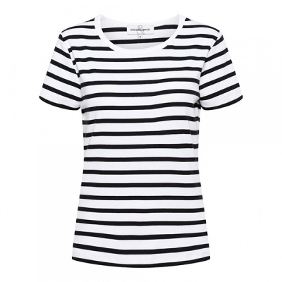Foto van &Co Women t-shirt Savi stripe - Black multi