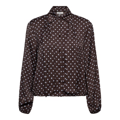 Foto van &Co Women blouse Alisha Polka - Dark chocolate